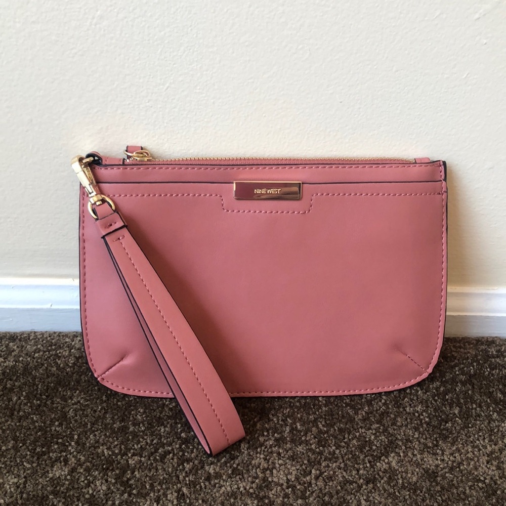 Pink Nine West wristlet bag